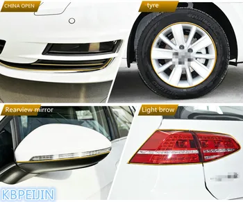 

8M Car Styling Chromium Plated Strip Rims blade Tire Protection Sticker for Jaguar xf xe x-type xj s-type f-pace XFR Accessories