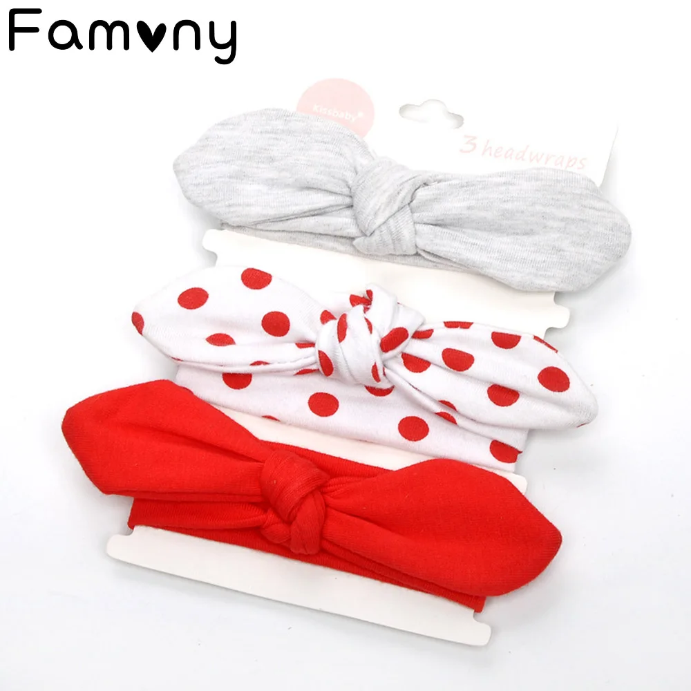 

3Pcs/Set Striped Printed Headband Newborn Cotton Soft Headbands Knotted Stretchy Hair Band For Baby Girls Hair Accessories
