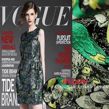 

France Imported bird and floral yard dyed jacquard 3D jacquard brocade fabric for dress coat cover curtain patchwork sewing DIY