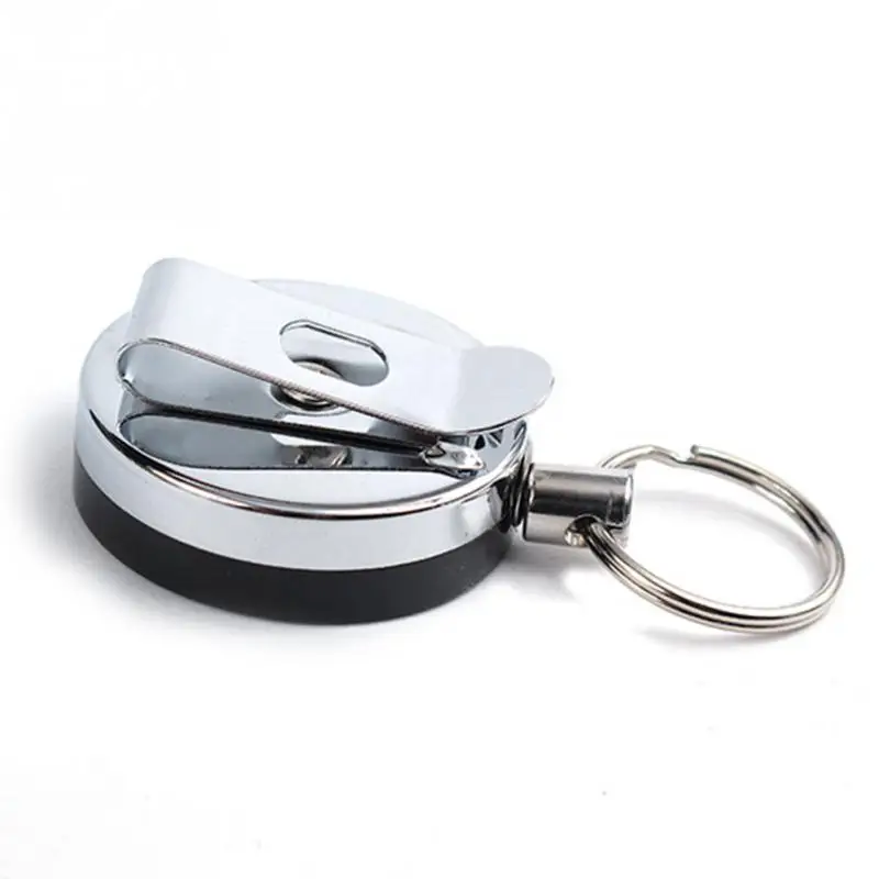 

Unisex Men Women Elastic Key Chain Stainless Steel Sporty Retractable Recoil Key Chain Anti Theft Metal Key Ring