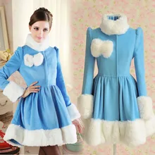 Women Nice New Fur Collar Autumn Winter Wool Coats Fashion Casual Elegant Cute Female Long Woolen Overcoats Plus Size S1455