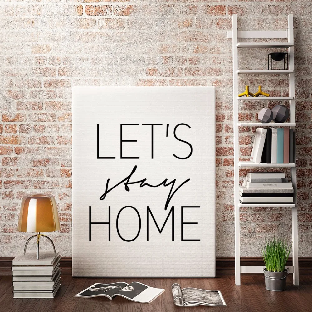 Let-s-Stay-Home-Printable-Wall-Art-Nordic-Modern-Minimalist-Decor-Scandinavian-Canvas-Wall-Painting-Black