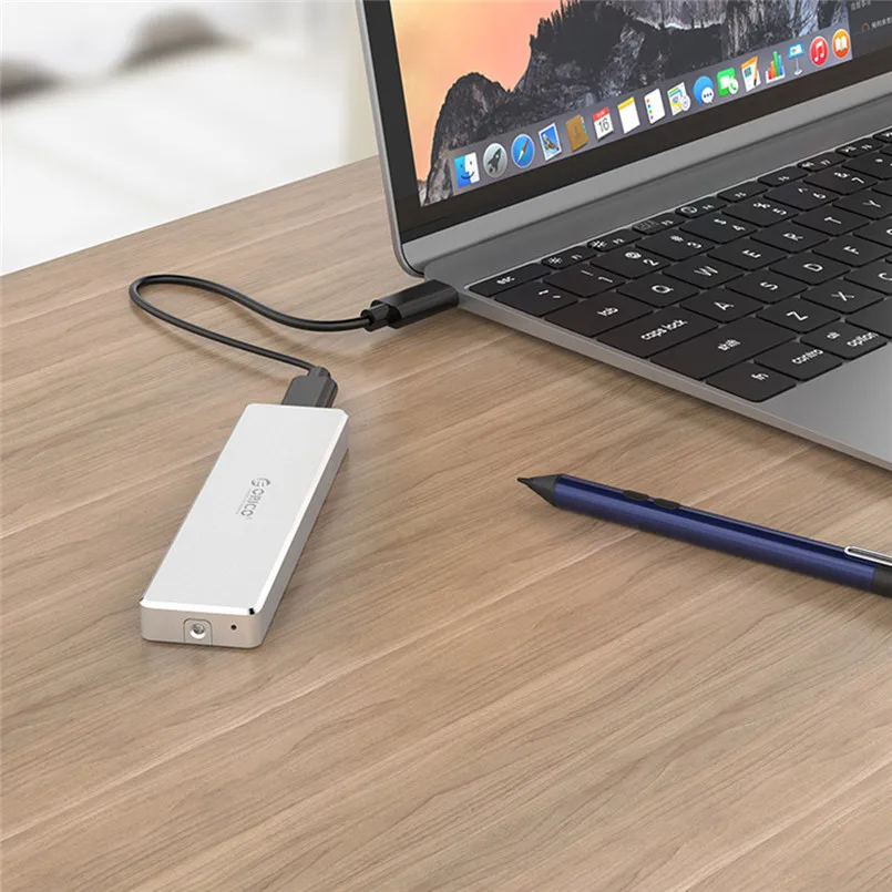 USB 3.1 to M.2 NVME SSD Enclosure Portable Aluminum Type C Gen2 10Gbps Case 40JUN2709