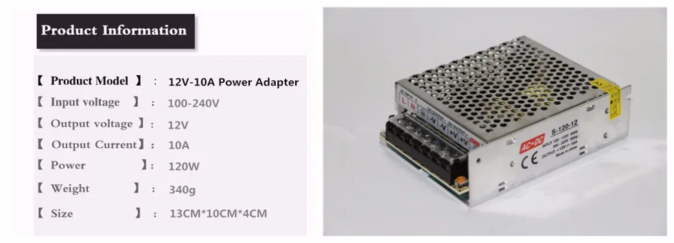 Полностью алюминиевый металлический материал 1A 2A 3A 5A 10A DC12V переключатель источник питания Светодиодные полосы струны Tabe веревка лента 12 В светодиодный адаптер питания