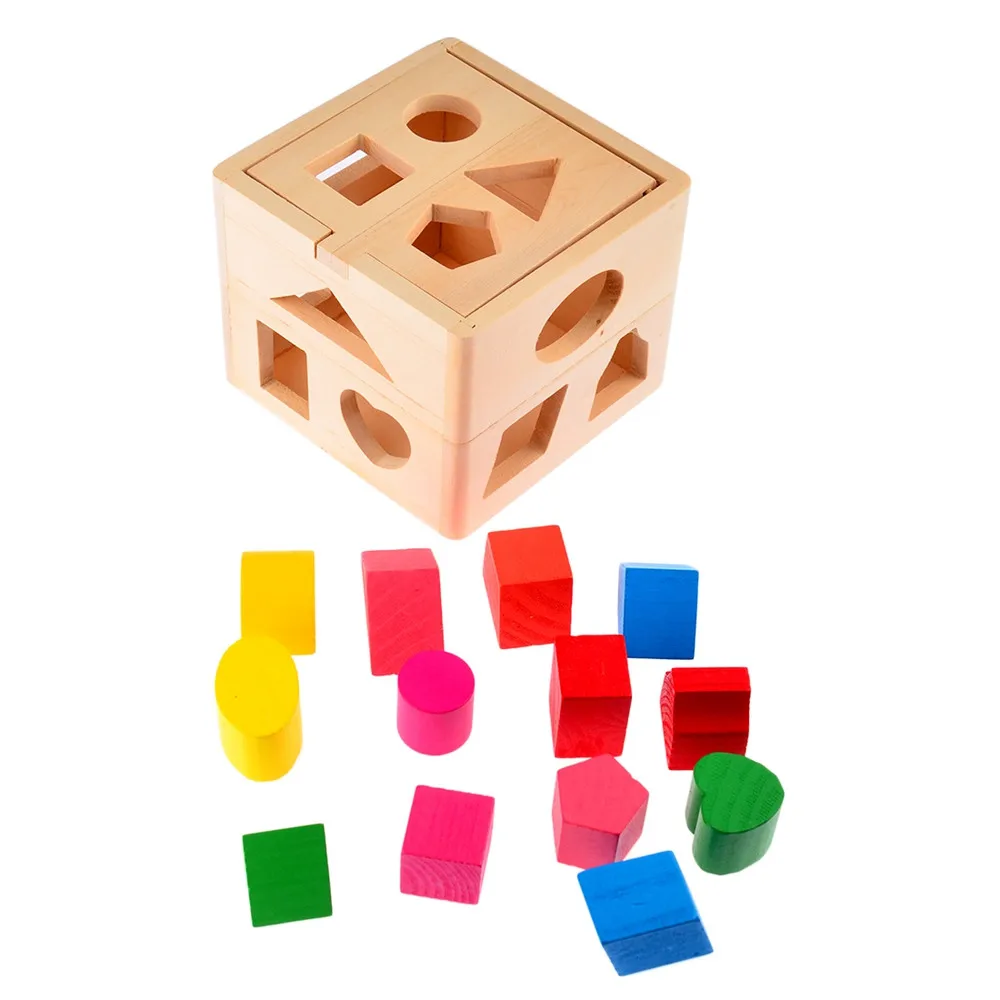 13-Holes-Intelligence-Box-for-Shape-Sorter-Cognitive-and-Matching-Wooden-Building-Blocks-Baby-Kids-Children