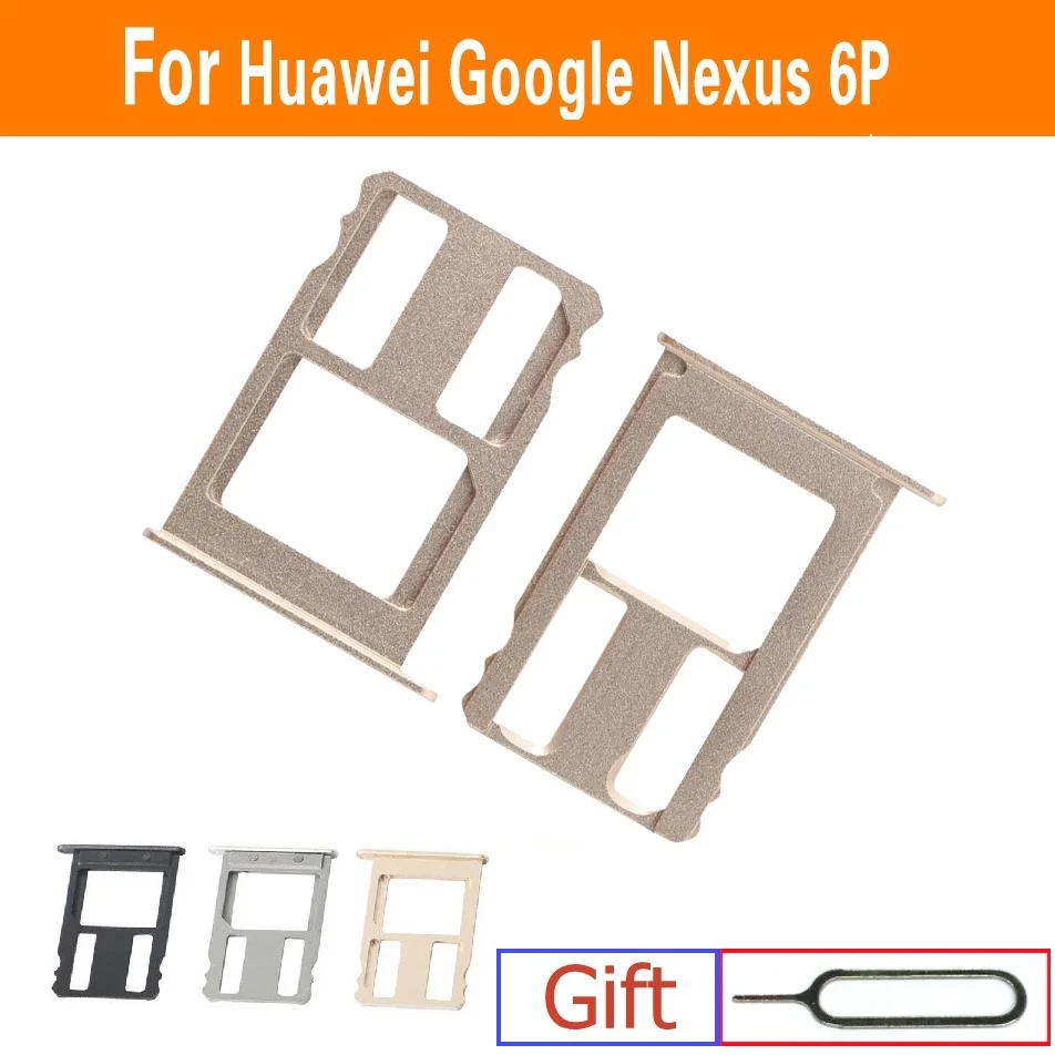 

Genuine Sim Card Tray Holder for Huawei Nexus 6p H1511 Sim Card Slot Tray reader For Google Nexus 6p h1512 Adapter Replacement