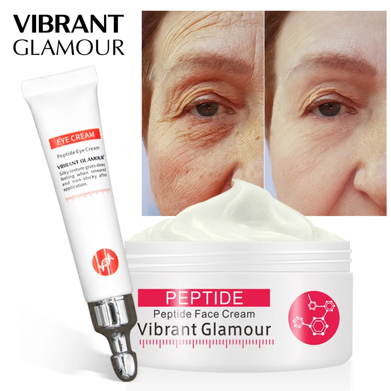 

VIBRANT GLAMOUR Face Cream Six Peptide Pure Collagen Eye Cream Anti-wrinkle Anti-Aging Firming Anti-Acne Whitening Care Skin Set