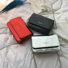 Новая женская однотонная сумка, кожаные сумки, сумка-тоут с цепочкой, сумка на плечо, маленькие сумки через плечо для дам, модные сумки-мессенджеры