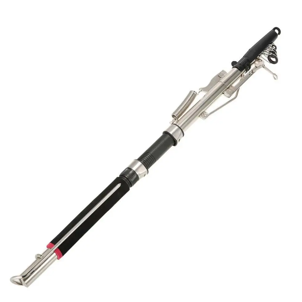 Vara de Pesca Fibra de Vidro Pólo de Pesca para o Mar Automática Inoxidável & Telescópica Rio Lago Piscina Pesca 2.4m 2.7 Aço 10 Ferramentas de pesca