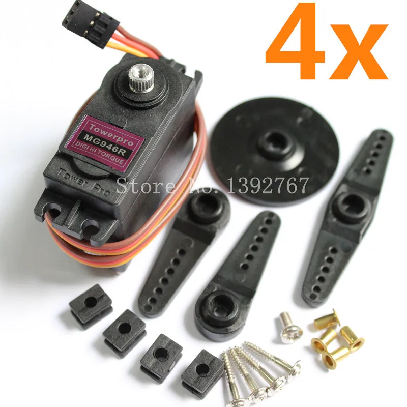 

4pcs Genuine TowerPro MG946R Servo Digital Full Metal Gear Lenk 55g Torque 13Kg Upgrade MG945 For RC Robot Car Boat Helicopter