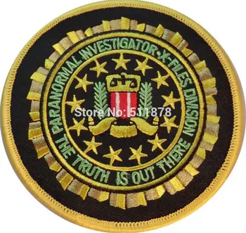 

3.5" The X FILES Investigator Logo TV MOVIE SERIES EMBROIDERED Iron On Patch TRANSFER Badge Gift Favor