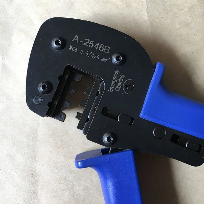 

1 pc A-2546B Solar MC4 Connector Crimping Tools Crimping Plier for Solar Pv Cable (26-10AWG) 2.5 / 4 / 6 MM2