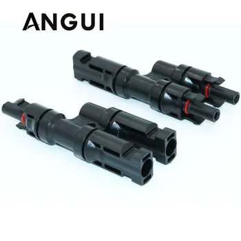 

1pair x PV T Branch parallel connection 30A 1000V Electrical PV Connector Photovoltaic 2pcs solar Panel Cable Wire Connect
