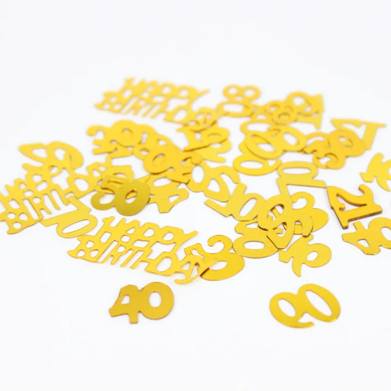 

600Pcs Gold Acrylic Number Confetti Digit 16th 18th 21th 30th 40th Birthday Party Decorations Kids Party Supplies Baby Shower