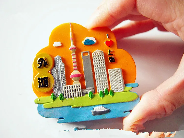 Китай Шанхай туристические сувениры специальные Bund город Бог храм Дисней магнитные Стерео смолы магнит на холодильник 5 шт
