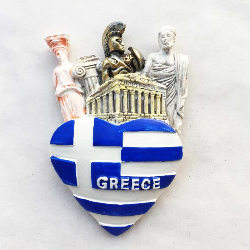 

Lychee Greece Flag Fridge Magnets Creative 3D Landmarks Refrigerator Magnetic Sticker Home Decoration Travel Souvenirs