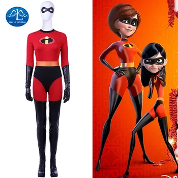 

2018 New Cartoon The Incredibles 2 Cosplay Costume Elastigirl Helen Parr Costume Women Halloween Elastigirl Outfit Custom Made