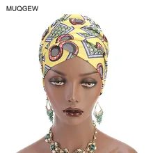 Модная женская мусульманская шляпа с принтом, стрейчевая тюрбан в стиле ретро, шапка с раком, шапка Хемо, шарф, шапка, капот, женские головные уборы при химиотерапии