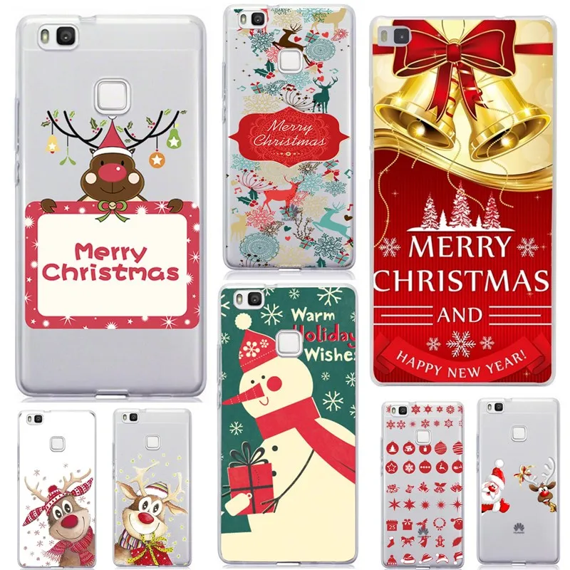 Christmas Tree Snowman Case For Huawei P 10 8 9 Lite mini Soft TPU P8 2017 Back Cover Capa Smart Mate P20 |