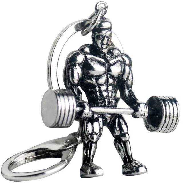 Dumbbell Bodybuilding Keyring Muscle Strong Man Keychain Male Key Chain Tool BL3 