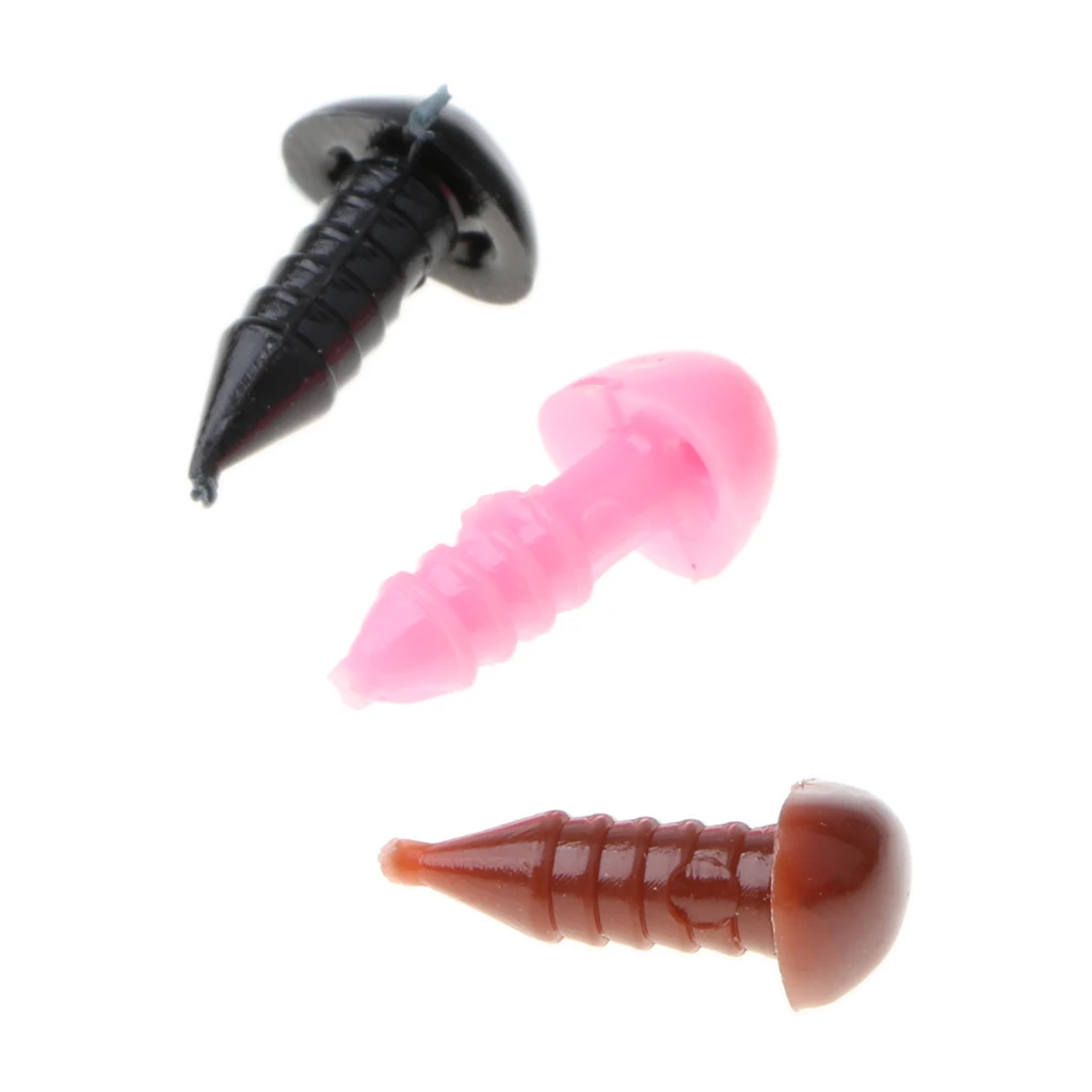 100-piece Mix Colored Plastic Screw Safety Nose for Bear Doll Stuffed Toy Animal Doll Amateur DIY Doll Manufacture Craft