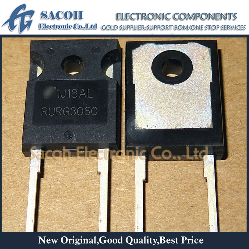 

Free shipping 10Pcs RURG3060 RHRG3060 R3060G2 or RURG3040 RHRG3040 TO-247 30A 600V Fast Recovery Rectifier Diode