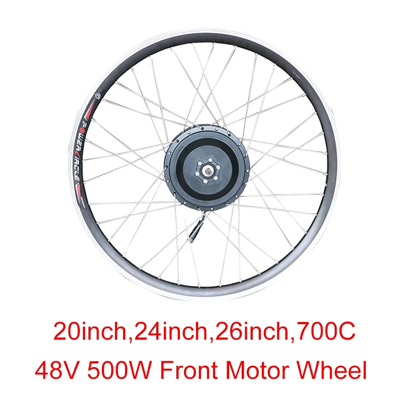 

48v 500w High Speed Brushless Gear Hub Motor Wheel 20"24"26"700C E-bike Motor Front Wheel Drive Electric Bicycle Accessories