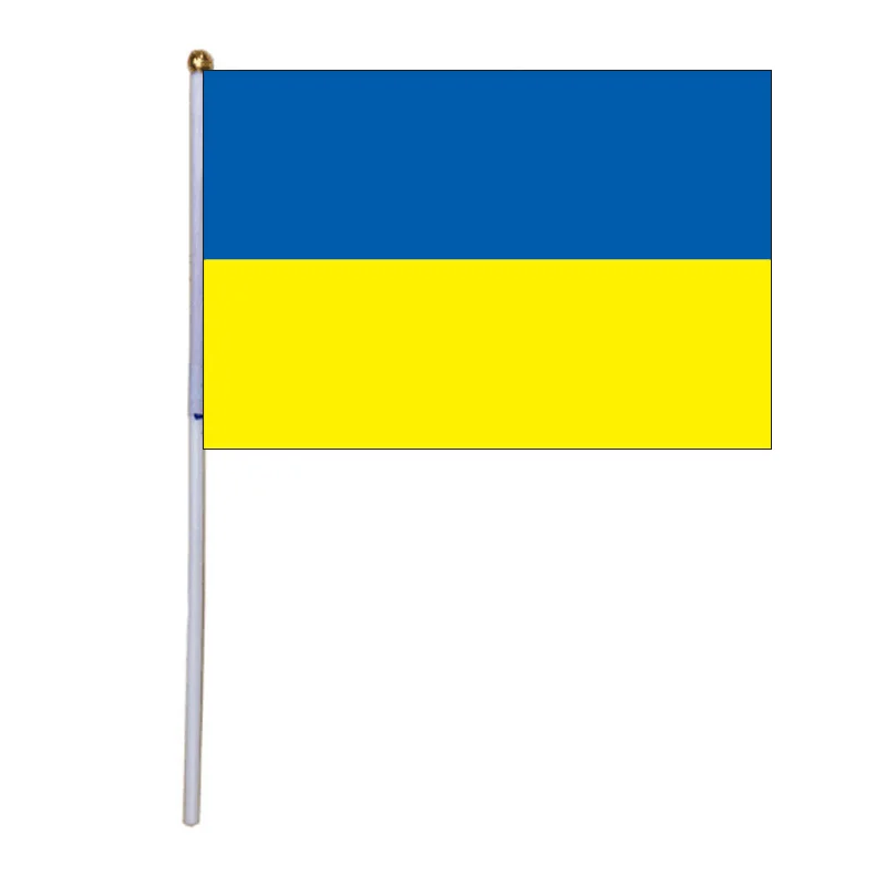 

Xvggdg, 100 шт., 14*21 см, оптовая продажа, маленькая украинская версия, полиэстер, Украина, ручной флаг