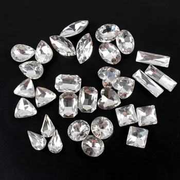 

Hot selling shinning Mix shape 30pcs Pointed bottom glass crystal rhinestones for jewelry accessories clothe bag free shipping