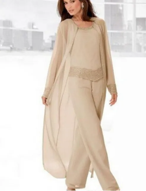 2016 three piece Stylish Mother Of The Bride Chiffon Pants Suits ... 2016 three piece Stylish Mother Of The Bride Chiffon Pants Suits ...