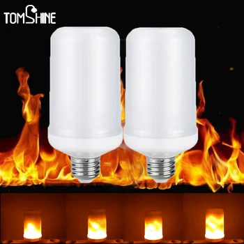 

1/2pcs 5pcs 5W Flickering Emulation flame Lights AC85-265V E27 E26 2835SMD LED lamp Flame Effect Fire Light Bulbs 2200K