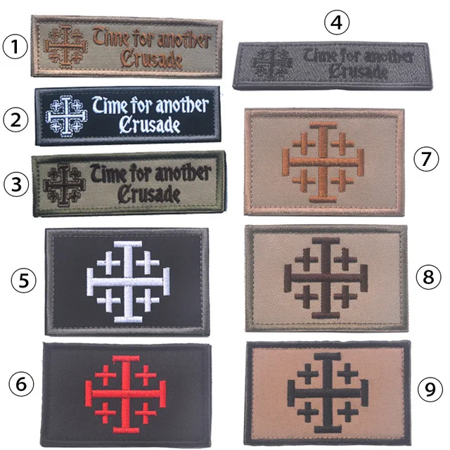 

templar knights jerusalem cross tactical indifdel crusader Flag BADGE patches FOR Backpack jacket