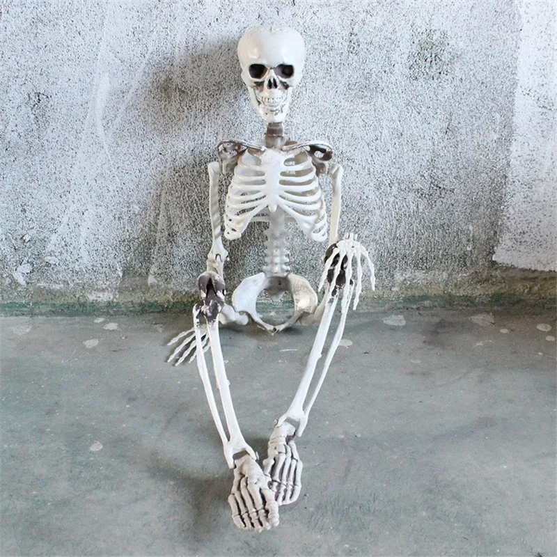 40 см полный корпус череп скелета на Хэллоуин Science реквизит подвижные суставы ужас Hallowmas домашние вечерние садовые наружные декорации реквизит для фотосессии