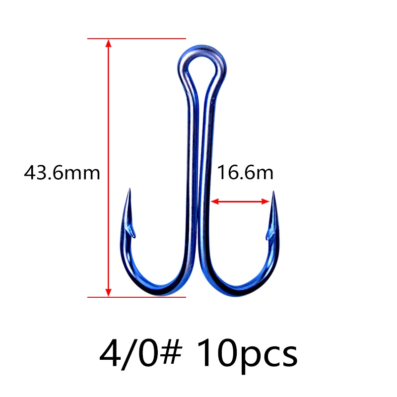 Balleo, прочные рыболовные крючки из углеродистой стали, крюки для ловли нахлыстом, двойной крючок для приманки, рыболовные аксессуары, рыболовные снасти - Цвет: 4-0
