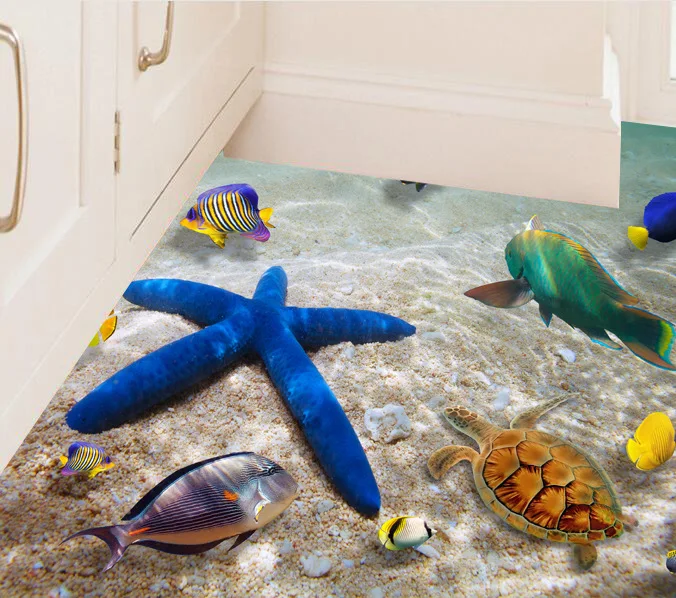 1pcs Wall Art Mural Decal Senery Stickers Home Decor Cool Beach Starfish Sticker 60*90cm | Дом и сад