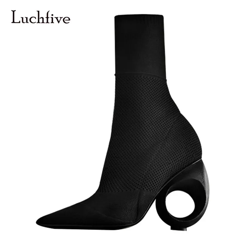 circle heel booties
