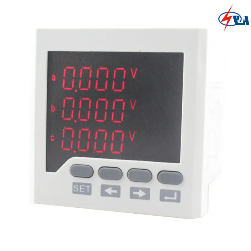 

3D63 220V panel size 72*72mm ammeter voltmeter three-phase LED Multimeter