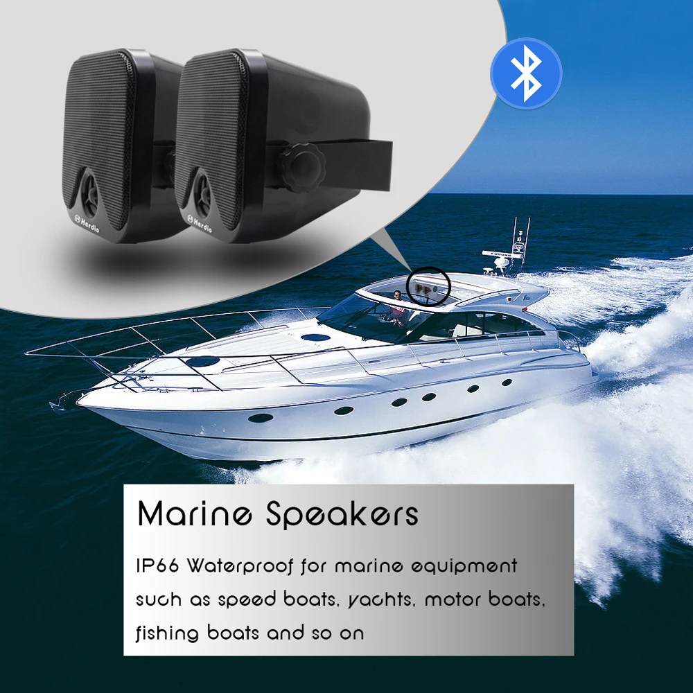 Falantes à Prova Estéreo do Carro Resistente ao ar Falantes para Atv Motocicleta Bluetooth Alto Dwaterproof Água Marinha Áudio 4 Livre Utv Barco Música Som 16 Cheap Conjuntos de alto-falantes