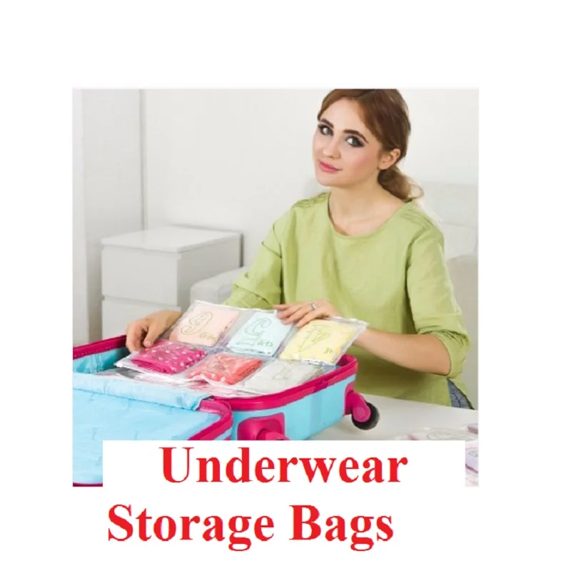 1Pcs Underwear Storage Bags 6Grids Underwear Change Wash Bag Storage