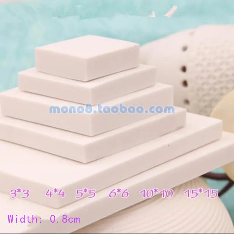 Koop Witte vierkante serie gesneden rubber band rubber tegel 6 optionele 3*3,4*4,5*5,6*6,10*10,15*15 cm hand stempel materiaal