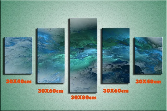 Tono azul Estilo Abstracto Casa Decoración de La Pared 5 Unidades Art