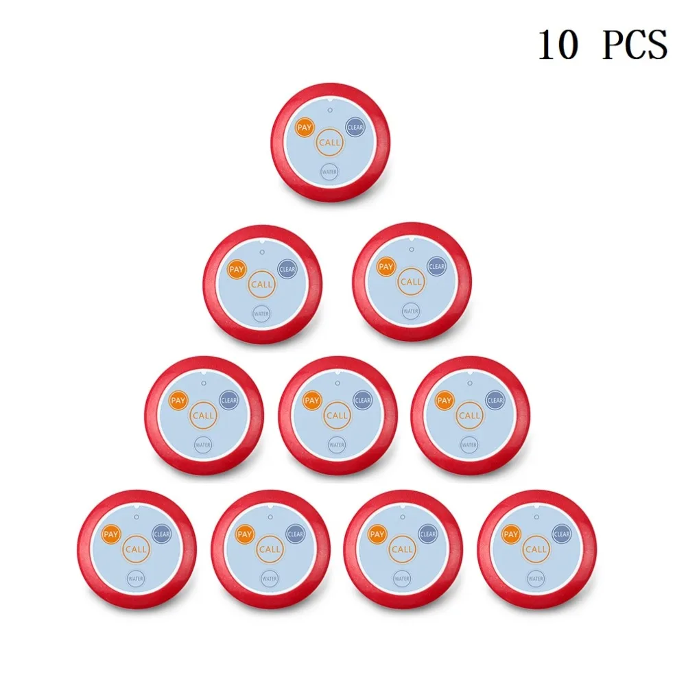 

10PCS Sound Alarm 433MHz Restaurant Pager Wireless Waiter Calling System Call Button Pager Four-key Restaurant Equipments NEW