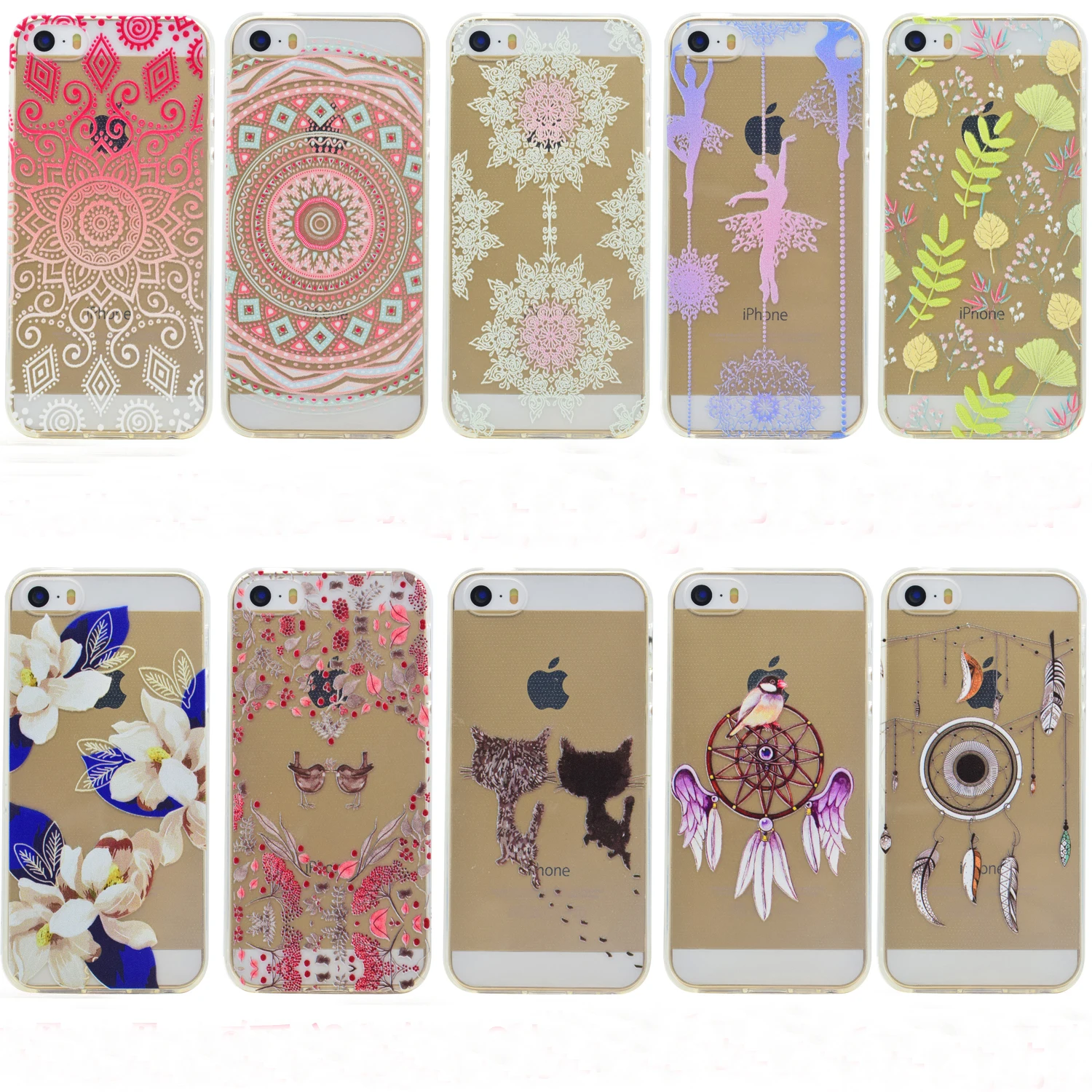 Оригинальный ультра тонкий прозрачный Nature TPU Case для iPhone 5 5S SE Корпус ясно ТПУ