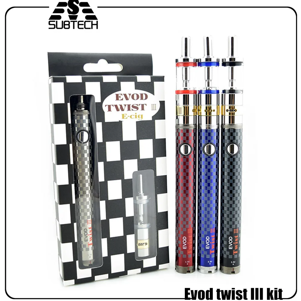 Electronic cigarette Evod twist iii starter kit Dual Coil