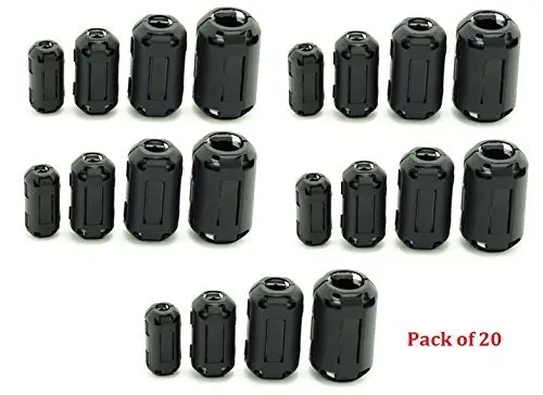 20 x Clip On Magnetic Ferrite Ring Core Emi RFI Noise Suppressor Cable Snap Clip
