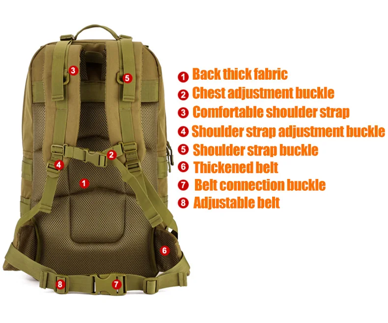 Bolsa de Desporto Mochila de Escalada dos Homens ao ar Mochila de Viagem Mochila Militar Quente Braço Livre Camuflagem Tático Multifuncional Xa982wd 55l 11 Ar Livre Camuflagem Tático Mochila de Viagem Multifuncional XA982WD