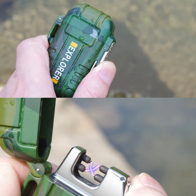 EDC Кемпинг двойная дуга электронная USB Зажигалка Портативный Сильный шнур