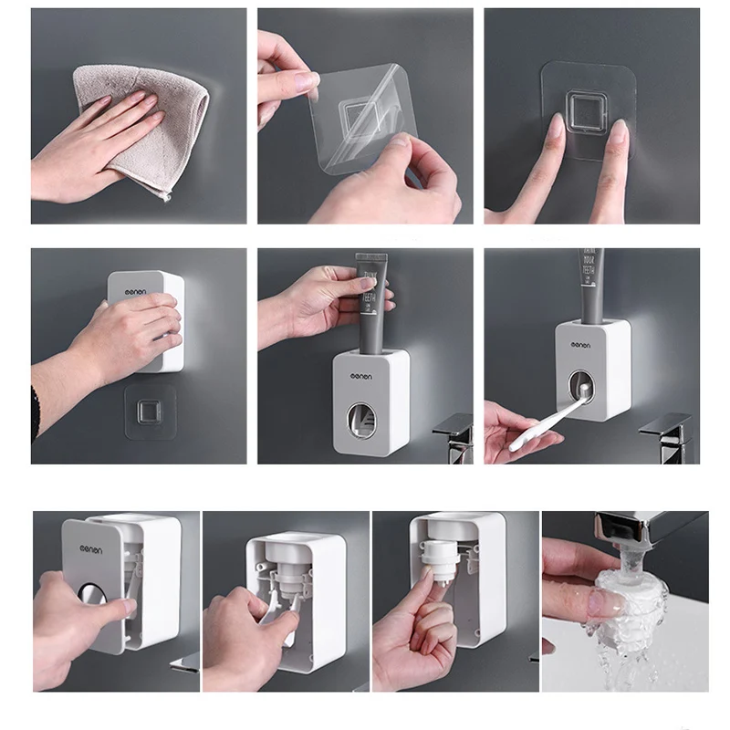 Basupply 1 шт. настенный, Автоматический Дозатор зубной пасты соковыжималка аксессуары для ванной комнаты