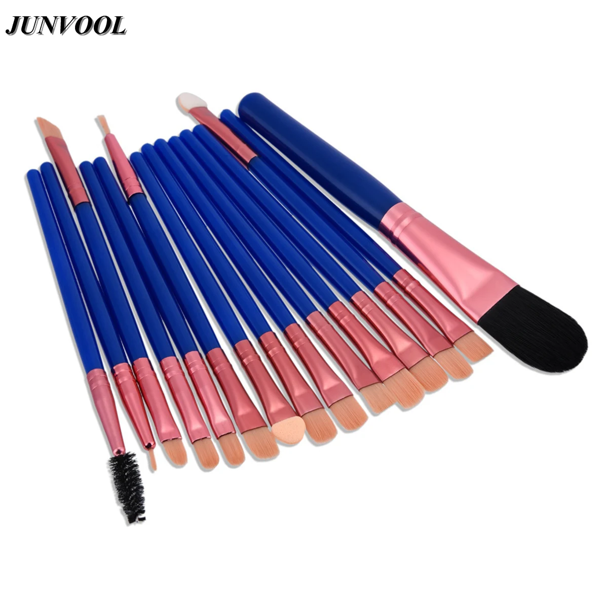 

15pcs Eye Makeup Brushes Set Eyeshadow Foundation Eyeliner Eyebrow Lip Contour Beauty Blending Cosmetic Brush Blue/Rose Gold