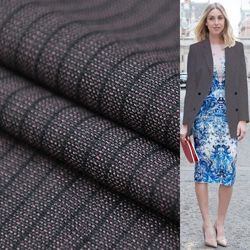

Striped design wool worsted fabric 298g/meter wool and viscose and silk,WF207